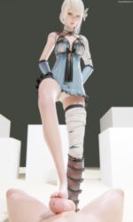 3d angrykarakuri blender feet foot_fetish footjob kaine_(nier) large_penis nier nier_(series) nier_replicant pov toes