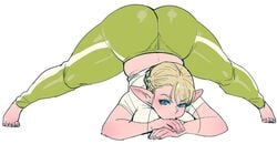 1girls ass ass_up big_breasts blonde_hair blue_eyes breasts bubble_butt curvy elf elf-san_wa_yaserarenai elfuda female female_only huge_ass humanoid jack-o_pose jackochallenge pale-skinned_female pale_skin plump pointy_ears sketch solo spread_legs synecdoche thick_thighs voluptuous wide_hips