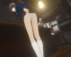 3d accurate_art_style blender clothed clothing female hifumi_togo human medium_breasts mokujin_hornywood official_style panties pantyshot persona persona_5 showing_ass showing_panties skinny slim