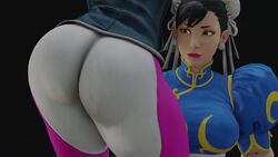 2girls 3d animated ass ass_focus big_ass big_butt chun-li curvy_body curvy_females curvy_figure curvy_hips female_protagonist fur_trim gaming huge_ass juri_han kishi no_sound street_fighter teasing thick thick_ass thick_thighs tight_clothing twerking video video_game video_games wiggle