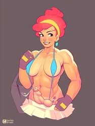 1futa cum_string darkodraws fit_futanari futa_only futanari muscle muscles muscular muscular_futanari pinup precum red_hair tagme