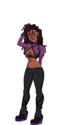 1girls booty_farm character_profile character_sheet clothed_female dreadlocks female_only nutaku roxy_(booty_farm) solo solo_female solo_focus tender_troupe