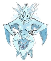 blue_skin docecaedrus ice ice_queen_(terraria) medium_breasts monster_girl terraria