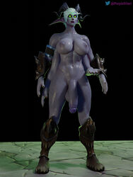 1futa 4_arms balls big_balls big_breasts big_penis boots breasts curvy curvy_figure demon elf flaccid futa_only futanari hips huge_cock legs monster_cock night_elf nipples penis purple_(artist) shiny shiny_penis shiny_skin short_hair solo thighs warcraft white_hair world_of_warcraft wow