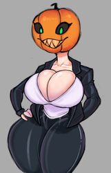 algo_original anthro female halloween large_breasts pumpkin pumpkin_head tagme thick_thighs