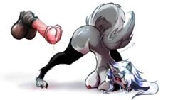 animal_genitalia animal_penis anthro ass_up big_breasts big_penis blep bodily_fluids breasts canid canid_demon canine canis challenge chaospunk420 claws cum demon drooling duo ear_piercing ear_ring equid equine equine_penis female feral flared_penis fox fur genital_fluids genitals glistening glistening_body goth gothwolf grey_body grey_fur hair hellhound helluva_boss hi_res horse jackochallenge loona_(helluva_boss) male male/female mammal narrowed_eyes nipples paws penis piercing precum punk raised_tail red_sclera saliva thick_thighs tongue tongue_out vivienne_medrano white_background white_hair wide_hips wolf zoophilia