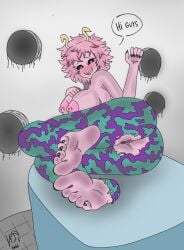 2d barefoot big_ass big_breasts black_nails black_sclera comic embarrassed feet female foot_fetish foot_focus full_color glory_hole mina_ashido my_hero_academia nipples no_penetration pink_hair pink_skin pubic_hair smile soles solo solo_female text toes vagina vamp666s yellow_eyes