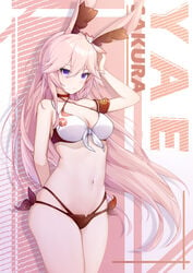 artist_request bikini breasts fox_envoy honkai_impact honkai_impact_3rd kitsunemimi thick_thighs yae_sakura yae_sakura_(honkai_impact)