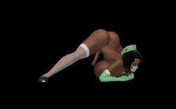 3d animated black_hair dark-skinned_futanari dark_skin futanari huge_ass huge_breasts jack-o_pose jackochallenge large_penis no_background nurse pink_eyes sircus thick_thighs video