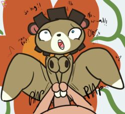 ahegao ambiguous_penetration animal_crossing anthro bear fucked_senseless fucked_silly fur furry holding_hands human_on_anthro june_(animal_crossing) klutzatdusk male_human/female_anthro male_on_anthro male_pov motion_lines nintendo pov shortstack tagme unseen_male_face