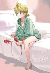 1boy child kagamine_len male_only naoconococo pajamas pantless pantsless thick_thighs video_games vocaloid young