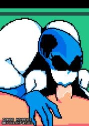 :>= ass blowjob brocksnfumiko deltarune fellatio hi_res lipstick pixel_art queen_(deltarune) tagme watermark