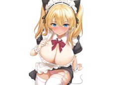 animal_ears kurenai_hanpen maid nekomimi no_bra pantsu panty_pull pussy_juice skirt_lift stockings string_panties thighhighs transparent_png