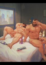 1boy 2boys 2males abs after_anal after_penetration after_sex after_sex_sleeping alcohol alcohol_bottle alcohol_bottles alcoholic_drink anal anal_insertion anal_sex arcane arcane:_league_of_legends arm_hair armpit_hair armpits balls bara beard bed_sheet bedroom belly biceps big_balls big_muscles big_nipples big_pecs big_penis bite_mark bite_mark_breast bite_mark_on_breast bite_marks black_hair blush body_hair body_scars bottle bottles brown_hair character_request chest_hair cock completely_nude creampie cum cum_drip cum_in_ass cum_inside cum_on_belly cum_on_body cum_on_lower_body cum_on_penis cum_on_self daddy digital_drawing_(artwork) digital_media digital_media_(artwork) dilf erection facial_hair feet flaccid flaccid_cock flaccid_penis foreskin gay gay_sex glans glensaru hair hairy hairy_chest hairy_male happy_trail head_accessory hi_res huge_balls huge_cock huge_muscles human human_on_anthro human_on_human human_only human_penetrated human_penetrating humanoid humanoid_genitalia humanoid_penis league_of_legends leaking_anus leaking_cum leaking_penis loris_(arcane) lying lying_on_back lying_on_bed male male/male male_nipples male_only male_penetrating male_penetrating_male manly mature_male morning moustache muscle musclegut muscles muscular muscular_anthro muscular_arms muscular_human muscular_legs muscular_male muscular_thighs navel nipple_piercing nipples nude nude_anthro nude_male on_back pecs pectorals penis pubic_hair riot_games semi-erect sideburns signature sleeping solo sweat sweatdrop sweaty sweaty_body