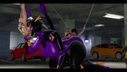 1boy 2girls 3d airachnid ambiguous_penetration animated ass big_breasts blonde_female blonde_hair breasts human_on_robot larger_female nipples pink_eyes purple_body purple_nipples restrained robot robot_girl robot_humanoid sex shrunkenlover tagme thick_thighs transformers transformers_prime video