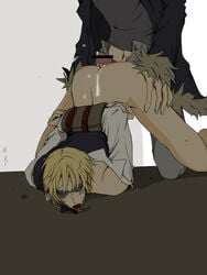 arm_binder blonde_hair bondage durarara!! gay heiwajima_shizuo male male_only orihara_izaya sunglasses yaoi