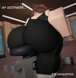 2024 3d_(artwork) ass ass_bigger_than_head ass_focus brown_hair bubble_ass bubble_butt clothed clothing dat_ass dialogue english_text exercise_bike exercising fat_ass fat_butt female female_only from_behind gym gym_clothes huge_ass hyper hyper_ass light_skin low-angle_view massive_ass mature mature_female milf panzerjungen paula_sommer roblox robloxian sitting solo solo_female sweating sweaty tank_top text thick thick_ass thick_thighs thighs twitter_username voluptuous wide_hips working_out yoga_pants