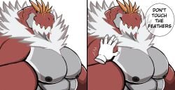 anthro bara barazoku darknaigart dinosaur disembodied_hand male male_only muscles muscular nintendo nude pokemon scalie speech_bubble tyrannosaurid tyrannosaurus tyrannosaurus_rex tyrantrum