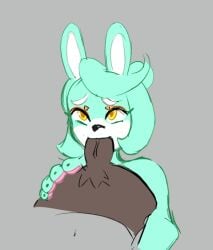 1boy 1girls alternate_version_available anthro anthro_female anthro_on_anthro black_fur blowjob commissions_open furry furry_female furry_male furry_only green_fur jade_(silver27) oc original original_character self_upload silver27 white_fur yellow_eyes