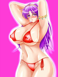 athena_(series) athena_asamiya bikini muscular_female princess_athena purple_eyes purple_hair snk tear