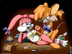 anthro babs_bunny female female_only fur furry leinad56 mammal multiple_females rabbit rat rhubella_rat rodent tagme tiny_toon_adventures uncensored yuri