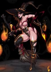 1girls asian_female ass_cheeks black_hair black_orchid black_outfit blood blue_eyes breasts breasts_out broom defeated defeated_heroine dismemberment earrings fatality fear female gore guro halloween halloween_costume heroine heroine_in_trouble killer_instinct large_breasts leotard magic_wand no_mercy orchid_(killer_instinct) pubic_hair pussy_peek ryona scared screaming thighhighs thighs torn_clothes torn_clothing torn_legwear turtlechan wand witch_hat wounded