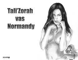 1girls agregor female female_only mass_effect mass_effect_2 navel quarian solo tali'zorah_nar_rayya topless