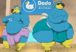 alythewolfcat animal_crossing anthro avian big_bulge bird bulge columbid container cup detailed_bulge dodo duo genital_outline hi_res holding_container holding_cup holding_mug holding_object huge_bulge huge_hips hyper hyper_bulge hyper_hips male morbidly_obese mug muscular muscular_male nintendo obese orville_(animal_crossing) overweight overweight_male penis_outline recently_extinct_species wearing_sunglasses wide_hips wilbur_(animal_crossing)