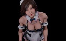 1girls big_breasts cleavage female female_only kazama_asuka looking_at_viewer maid maid_headdress maid_uniform mura_tpg solo solo_female tekken tekken_8