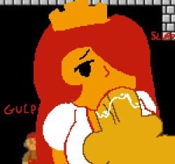 big_breasts big_penis blowjob blowjob_face princess_peach princess_toadstool red_hair white_dress