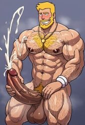 1boy abs ahe_gao ai_generated american_dad balls bara beard biceps big_balls big_penis blonde_hair bracelet civitai cum cumshot dark_nipples dilf ejaculation facial_hair francine_smith gay genderswap_(ftm) genitals hairy hairy_chest highres holding_penis huge_cock hunk jewelry male_only manly muscular muscular_male musk mustache navel necklace nipples pecs penis pubic_hair rule_63 short_hair solo sweat testicles veiny_muscles veiny_penis