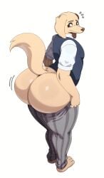 1boy 1boys 2024 2024s ai_upscaled anthro ass ass beastars big_ass big_ass_cheeks big_butt brown_eyes bubble_ass bubble_butt butt_crack canid canine canis clothed clothing dat dat_ass dat_butt digital_media_(artwork) domestic_dog femboy fur furry furry_male furry_only jack_(beastars) large_ass light_yellow_body light_yellow_fur looking_at_viewer looking_back male male_focus male_only mammal shirt simple_background solo solo_focus solo_male sssonic2 tail thick_ass thick_butt white_background white_sleeves