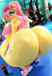 1female 1girls ai_generated anthro anthro_only ass ass_bigger_than_head ass_exposed ass_focus big_ass big_breasts big_butt big_thighs blue_eyes bubble_ass bubble_butt child_bearing_hips cutie_mark female female_focus female_only fluttershy fluttershy_(mlp) friendship_is_magic gym gym_clothes gym_clothing gym_equipment gym_topwear huge_ass huge_breasts huge_butt huge_thighs justpostai massive_ass massive_breasts massive_butt massive_thighs my_little_pony pegasus pegasus_wings pink_hair pink_hat shy sneakers squatting sweat sweatdrop sweating sweaty_body sweaty_breasts sweaty_butt tank_top thick_ass thick_butt thick_hips thick_legs thick_thighs water_bottle weight_room weightlifting wide_hips wink