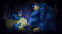 both_sides crocodilian croconaw dick fat fat_ass feraligatr gay gay_sex obese pokemon pokemon_(species) sex totodile