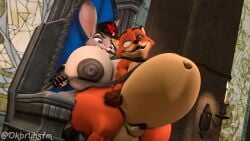 3d 3d_(artwork) anthro ass balls big_balls big_butt big_penis clothing digital_media_(artwork) disney dominant dominant_herm dominant_intersex dominatrix duo femboy genitals herm hi_res huge_cock hyper hyper_genitalia hyper_penis intersex judy_hopps leash leather leather_clothing male nick_wilde ok_bruh penis size_difference smaller_male source_filmmaker_(artwork) submissive submissive_male thick_thighs zootopia