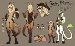 anthro armadillo breasts clothing duo female fur furred_scalie furred_snake genitals hat headgear headwear hi_res looking_at_viewer male mammal psychorodent pussy reptile sadie_(psychorodent) scalie smile snake standing xenarthran