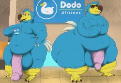 alythewolfcat animal_crossing anthro avian balls big_balls big_penis bird brother_(lore) brothers_(lore) columbid container cup dodo duo genitals hi_res holding_container holding_cup holding_mug holding_object huge_balls huge_cock huge_hips hyper hyper_balls hyper_genitalia hyper_hips hyper_penis male male_only morbidly_obese mug muscular muscular_male nintendo obese orville_(animal_crossing) overweight overweight_male penis recently_extinct_species sibling_(lore) wearing_sunglasses wide_hips wilbur_(animal_crossing)