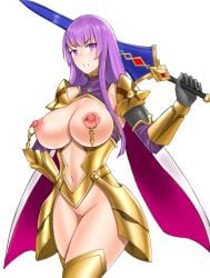 claudette female female female_only functionally_nude huge_breasts nipple_piercing queen's_blade vvv_(vvv98048917) weapon