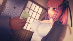 1girls big_breasts black_body go-toubun_no_hanayome koikatsu nakano_nino prostitution