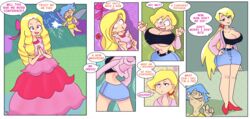 2girls ass_expansion brainwashing breast_expansion caelia comic fairy female geminim png princess princess_dress transformation transformation_sequence