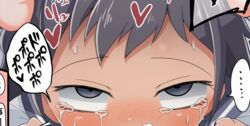 1futa 1girls bangs black_hair blush close-up commentary_request cum_in_mouth cum_in_throat dakkoku_jiro deepthroat deepthroat_holder eye_contact fellatio female female_focus futa_on_female futa_with_female futanari grey_eyes heart human implied_deepthroat implied_fellatio implied_futanari implied_oral incest irrumatio oral original pov school_uniform siblings sisters solo_focus sweat tearing_up tears teenager young