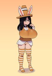 1girls big_breasts breasts bunny_ears clothed commission cone cone_hat drawn large_breasts roblox roblox_avatar somescrub tagme traffic_cone