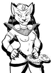 1girls aladdin anthro breasts claws dildo dildo_with_face disney domestic_cat fangs felid feline felis female finger_claws mammal mirage_(aladdin) navel nipples razzek sex_toy simple_background smile solo standing strap-on strap-on_with_face strapon white_background