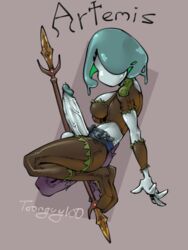 1futa action_pose armor balls belt belt_buckle big_breasts big_penis breasts clothed clothing commission commission_art erection faceless futa_only futanari green_body green_skin huge_cock humanoid humanoid_penis intersex mostly_clothed penis simple_background slime slime_monster solo spear toonguy100 veiny_penis weapon