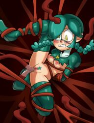 1girls annie_(skullgirls) female mexicanjoe pussy restrained skullgirls solo tentacle tentacle_sex vaginal_penetration