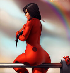 1girls ass big_ass bodysuit bubblebadassbutts female female_only ladybug_(character) marinette_cheng marinette_dupain-cheng miraculous_ladybug solo tagme thick_thighs wide_hips