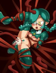 1girls annie_(skullgirls) female mexicanjoe pussy restrained skullgirls solo tentacle tentacle_sex vaginal_penetration