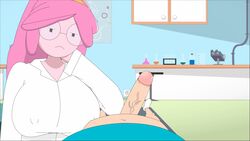 adventure_time animated bored clothed_female_nude_male disappointed disgusted doctor_on_patient finn_the_human huge_breasts princess_bubblegum tvcomrade123