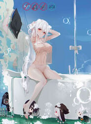 :t arknights bangs bare_shoulders barefoot bath bathing bathtub blush bottomless bow breasts camisole clavicle closed_mouth closure_(arknights) doctor_(arknights) erect_nipples erect_nipples_under_clothes eyebrows_visible_through_hair eyelashes feet female grani_(arknights) groin hair_between_eyes high_resolution large_breasts long_hair looking_at_viewer nail_polish nipples nipples_visible_through_clothing omone_hokoma_agm panties_removed pantsu pouting red_bow red_eyes see-through shampoo shampoo_bottle shirt shower_head showering sidelocks sitting skadi_(arknights) slipper_bathtub soap soap_bottle soap_bubbles solo spaghetti_strap specter_(arknights) tagme toenail_polish toenails toes underwear very_high_resolution very_long_hair washing washing_hair wet wet_clothes wet_hair wet_shirt white_camisole white_hair white_panties white_underwear