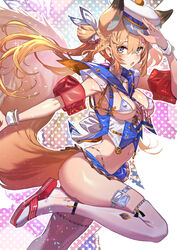 1girls :o animal_ears arched_back areolae armband armpits ascot ass bare_arms bare_ass bare_breasts bare_legs bare_midriff bare_shoulders bare_thighs barely_clothed barely_visible_genitalia belly_button blue_eyes breasts captain_hat cleavage collar english_text female female_focus female_only flip_flops fluffy fluffy_ears fluffy_tail fox fox_ears fox_girl fox_tail foxgirl gold gold_(metal) hair_bun hair_ornament hair_ribbon hat inner_sideboob knee_up kneehighs kneesocks large_breasts leaning_forward long_hair looking_at_viewer looking_to_the_side loose_clothes micro_bikini microskirt navel navel_line nipple_bulge nipples nipples_visible_through_clothing open_clothes open_mouth open_shirt panties particles_(artist) particles_(effect) ribbon ruffles sailor_collar sailor_uniform short_skirt side_view sideboob simple_background skimpy skimpy_bikini sole_female solo solo_female solo_focus tagme tail tassel thick_thighs thigh_strap thighhighs thighs underboob very_short_skirt wrist_cuffs